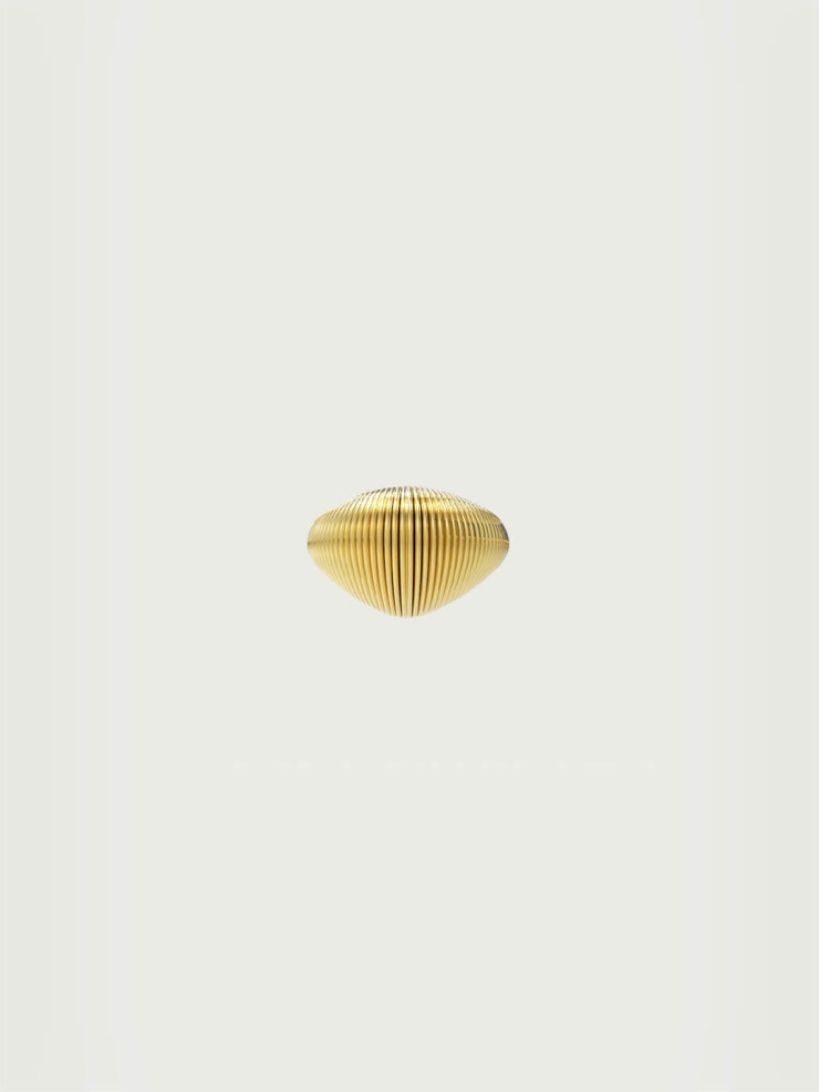 Gold Textured Shield Ring