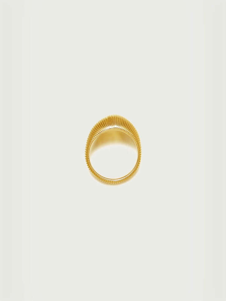 Gold Textured Shield Ring