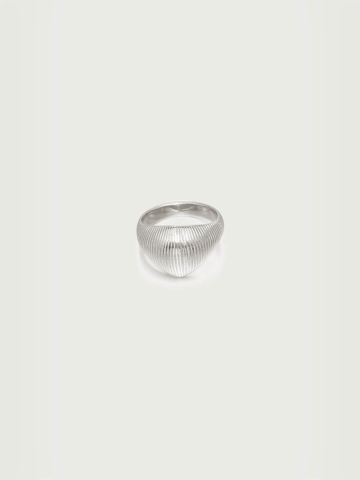 Silver Textured Shield Ring