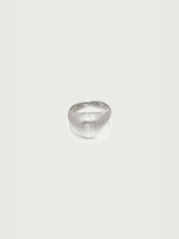 Silver Textured Shield Ring
