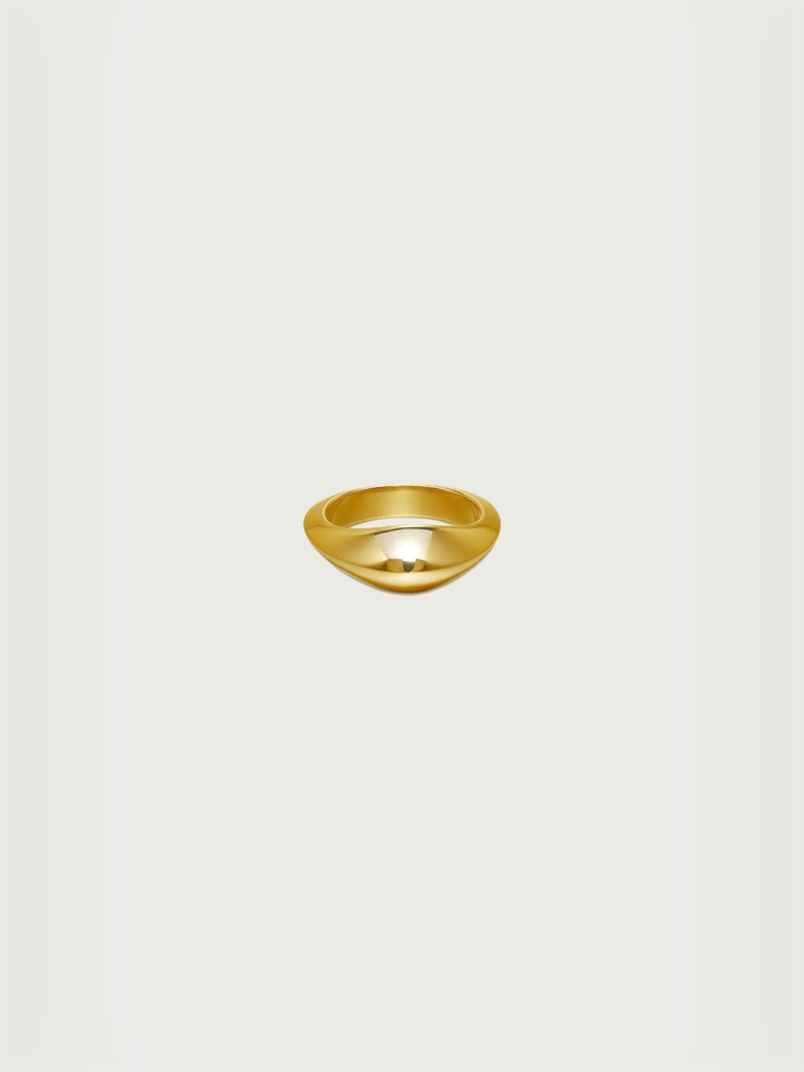 Gold Solid Silver Small Triangle Ring