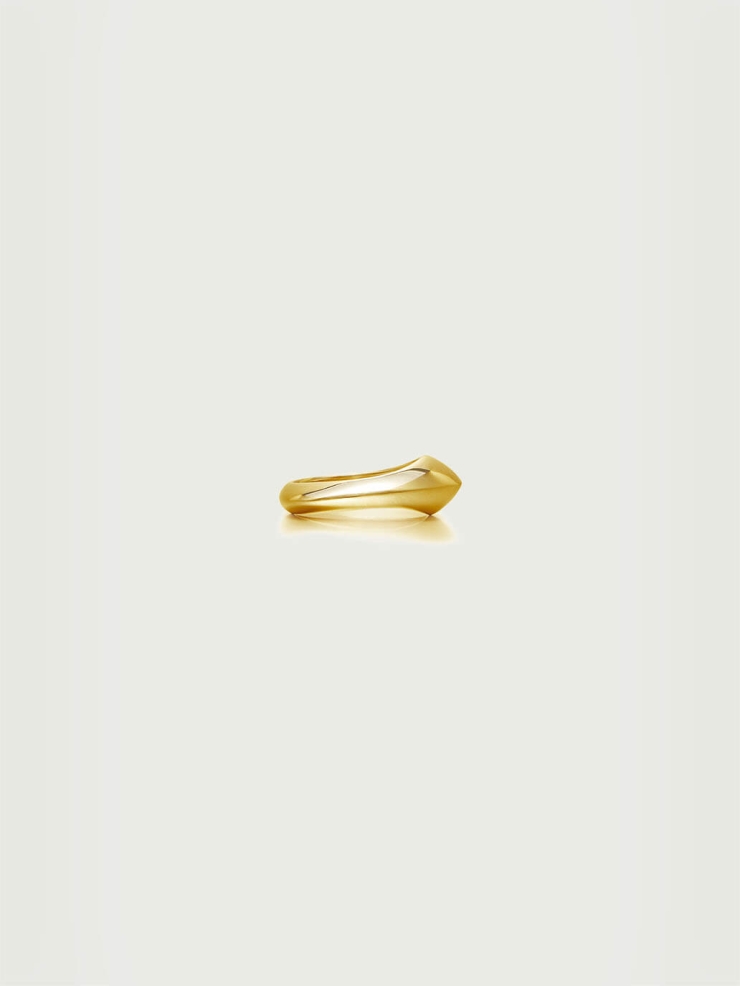 Gold Solid Silver Small Triangle Ring