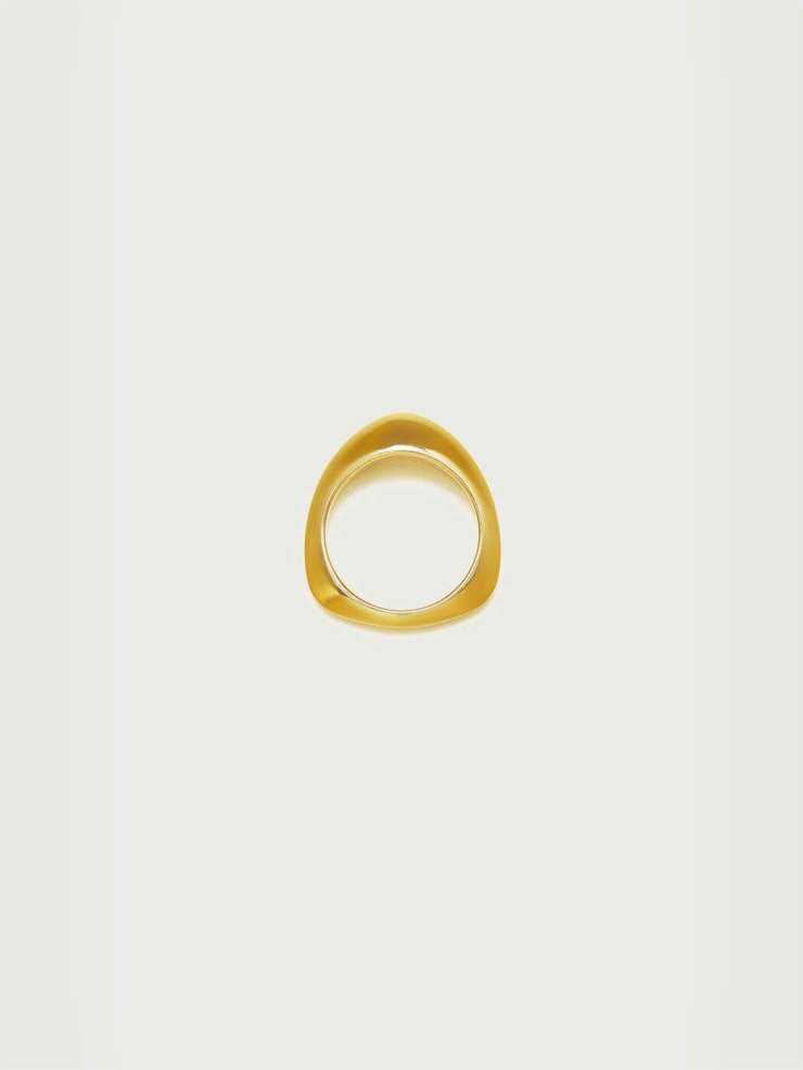 Gold Solid Silver Small Triangle Ring