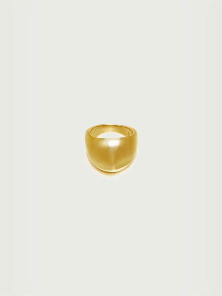 Gold Solid Silver Large Triangle Ring