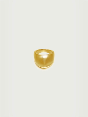 Gold Solid Silver Large Triangle Ring
