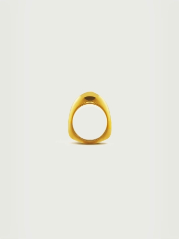 Gold Solid Silver Large Triangle Ring
