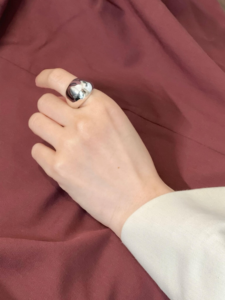 Silver Solid Silver Large Triangle Ring