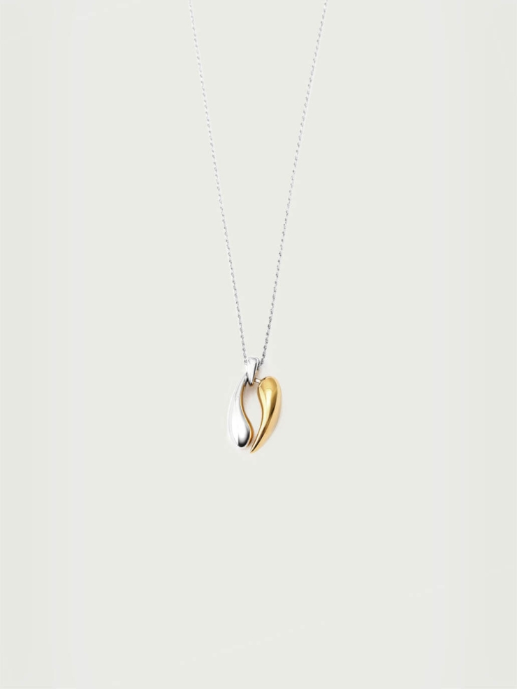 Gold and Silver Teardrop Necklace