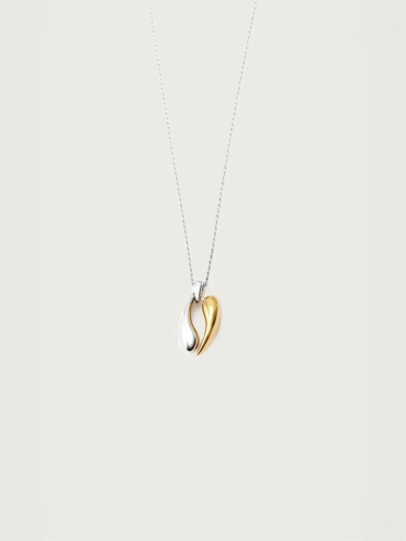 Gold and Silver Teardrop Necklace