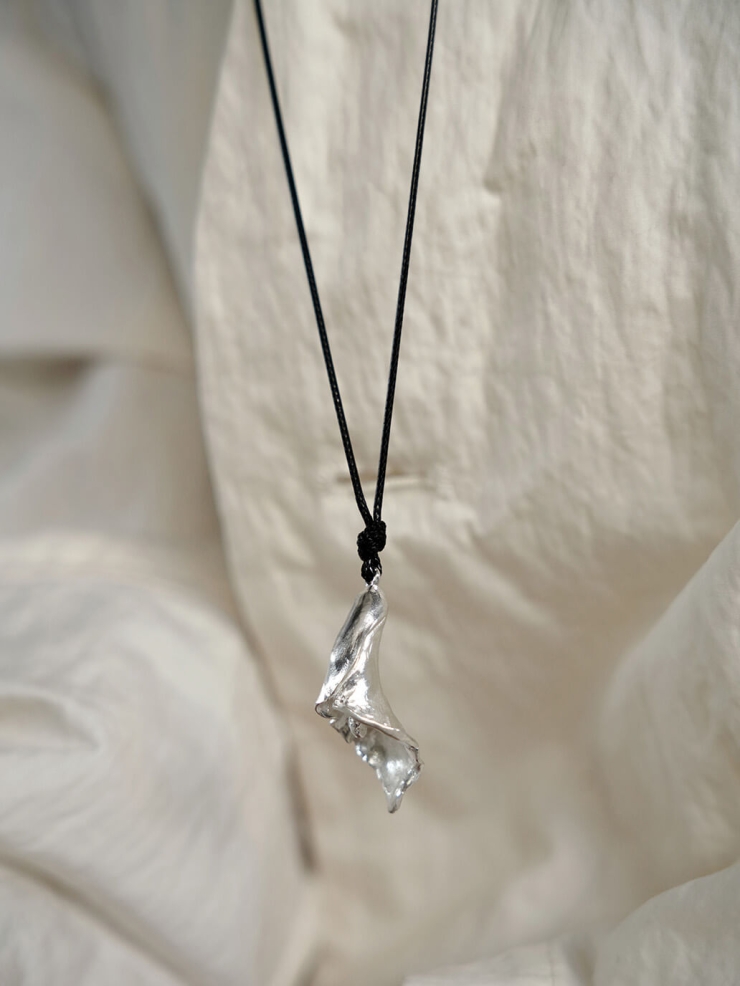 Silver Calla Lily Long Necklace