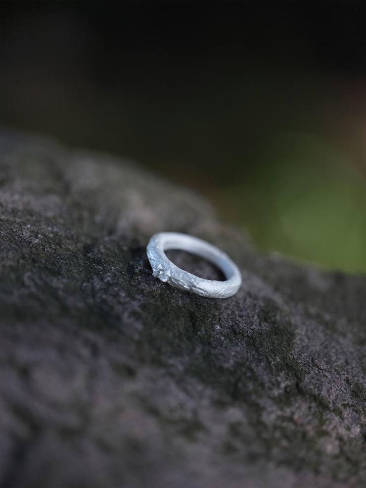 White Plain Stone Ring