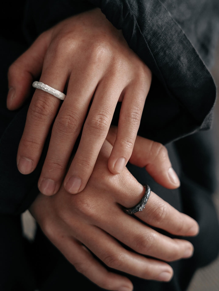 White Plain Stone Ring