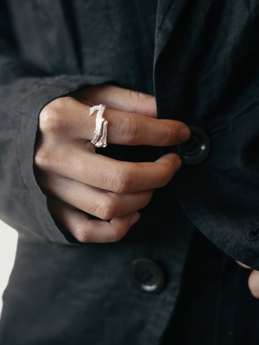 White Hidden Branch Ring