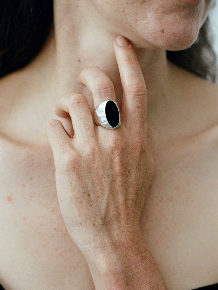 Black Onyx Oval Ring