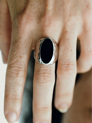 Black Onyx Oval Ring