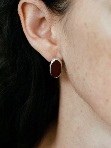 Red Oval Studs