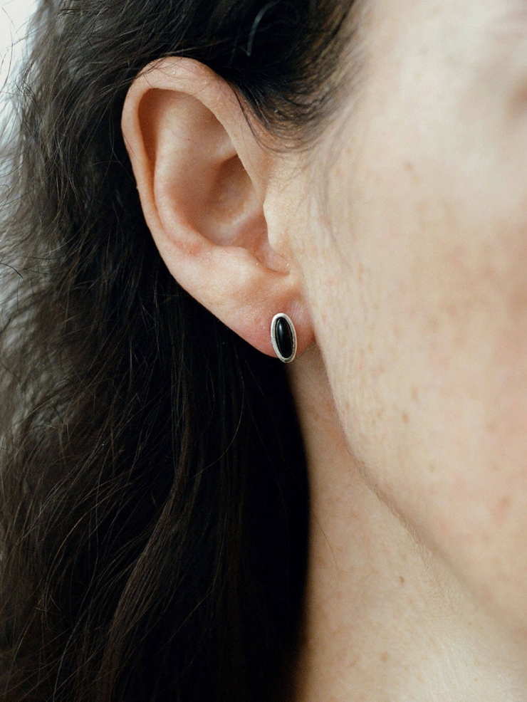 Black Onyx Dome Studs