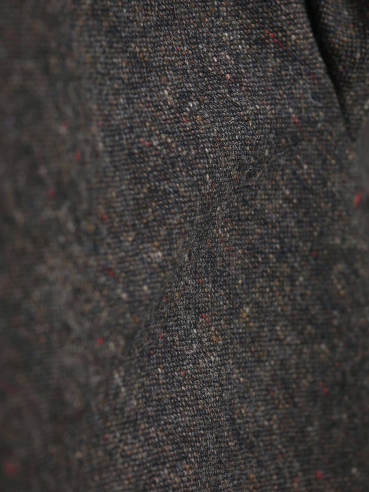 Brown Tweed Wool Jacket with Notched Lapel