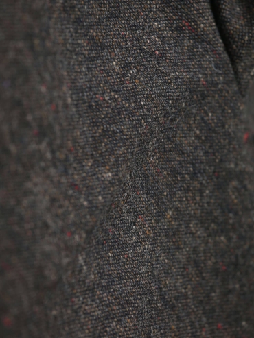 Brown Tweed Wool Jacket with Notched Lapel