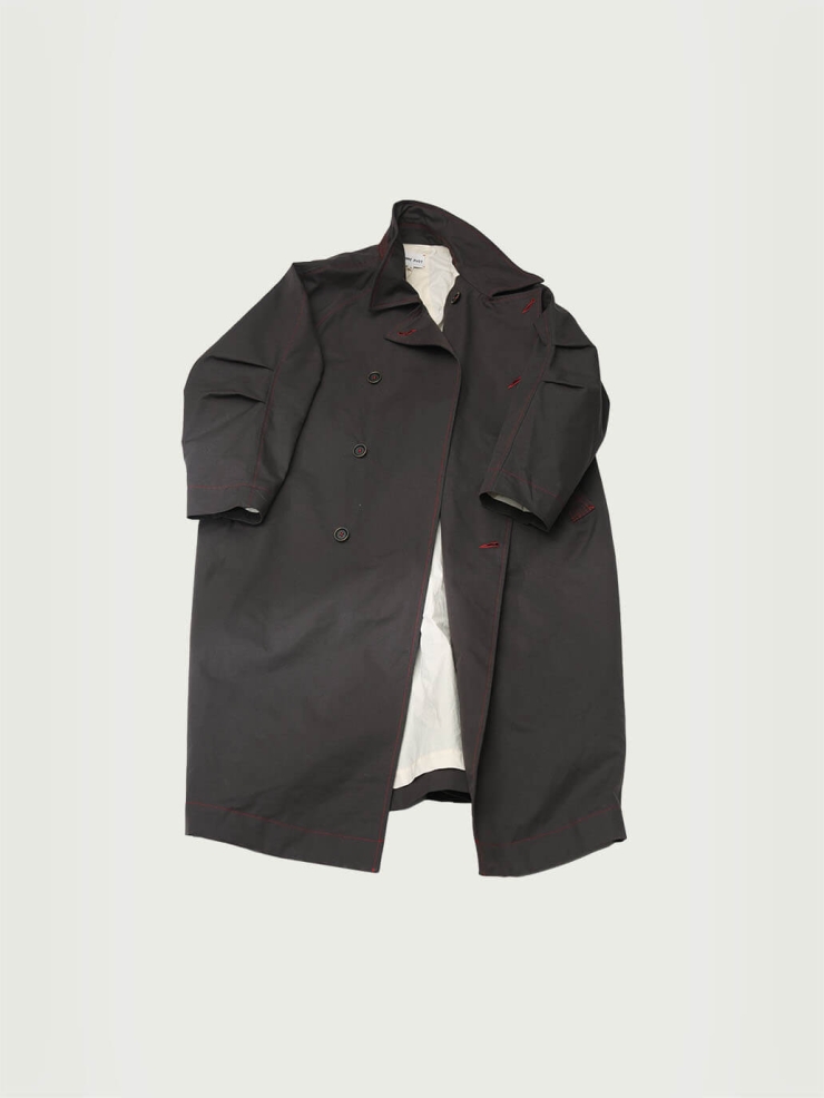 Dark Gray Long Cocoon Coat