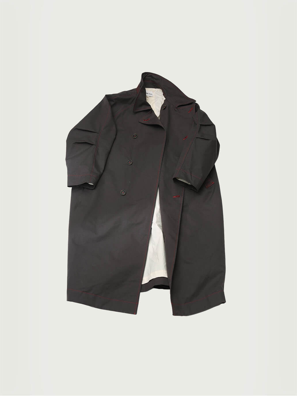 Dark Gray Long Cocoon Coat