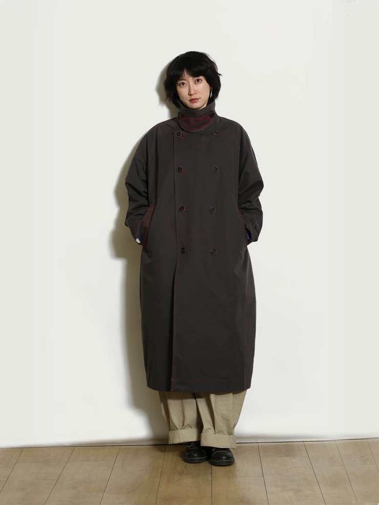 Dark Gray Long Cocoon Coat