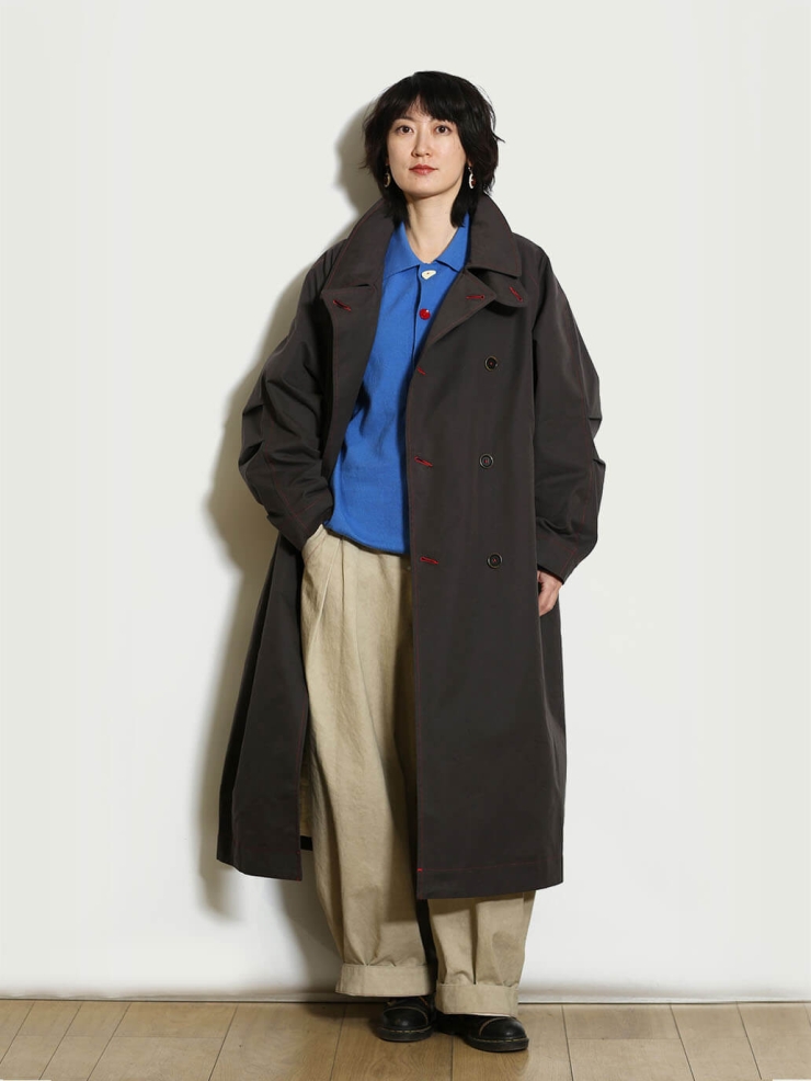 Dark Gray Long Cocoon Coat