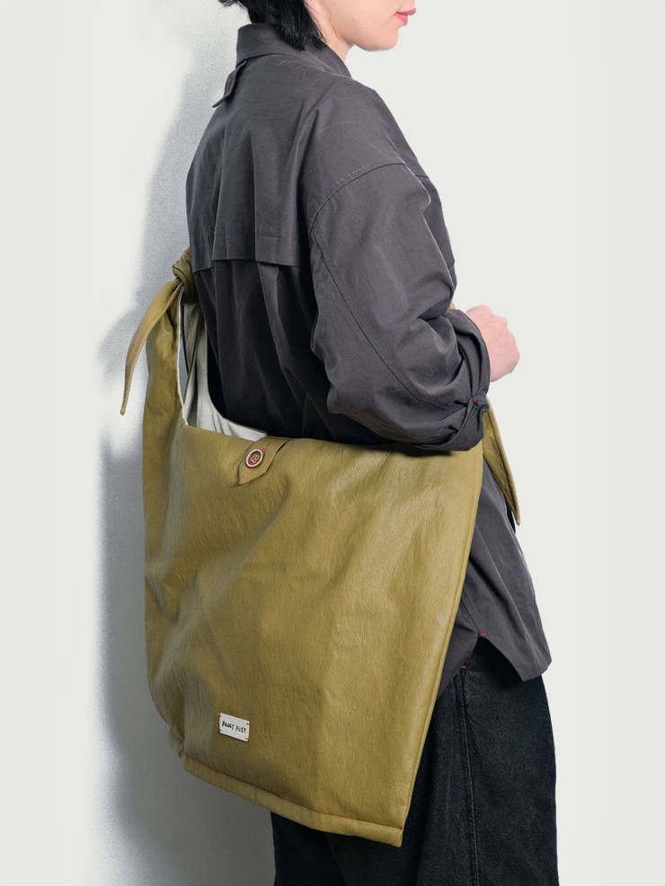 Mustard Yellow Lace-Up Crossbody Bag