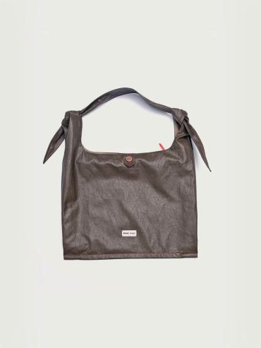 Brown Lace-Up Crossbody Bag