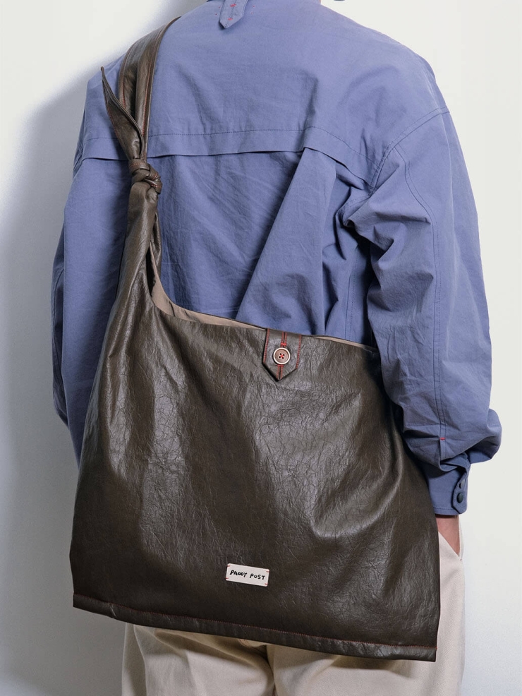 Brown Lace-Up Crossbody Bag