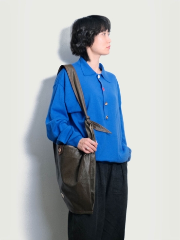 Brown Lace-Up Crossbody Bag