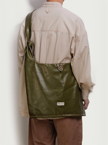 Pine Green Lace-Up Crossbody Bag