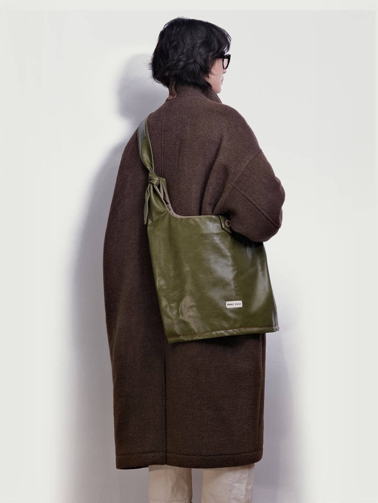 Pine Green Lace-Up Crossbody Bag