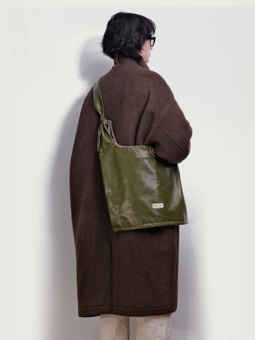 Pine Green Lace-Up Crossbody Bag