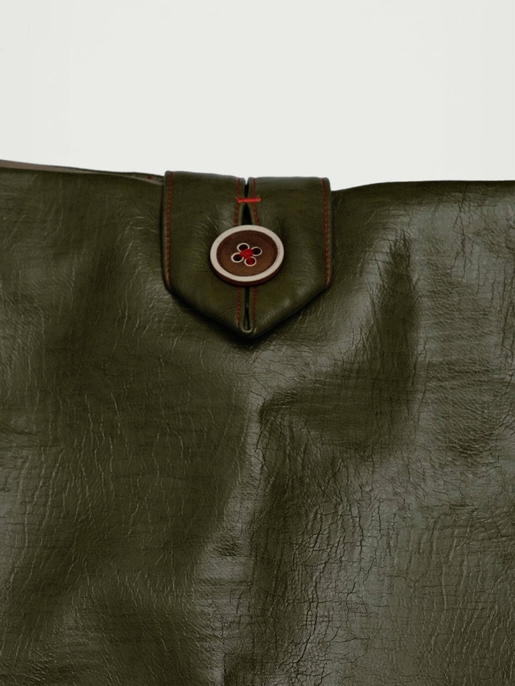 Pine Green Lace-Up Crossbody Bag