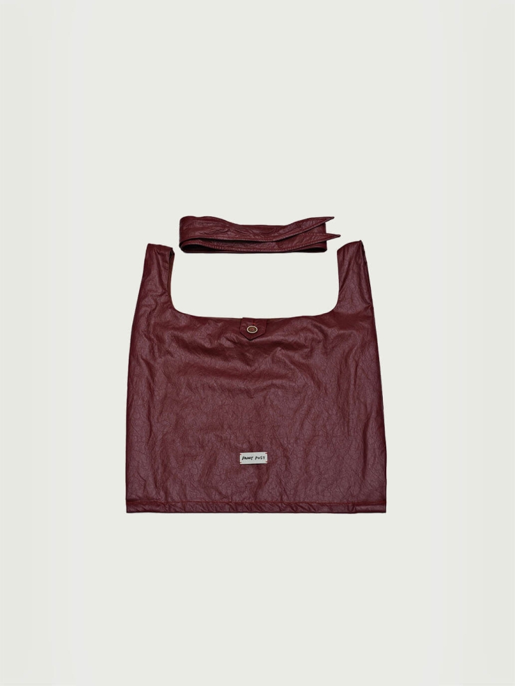 Burgundy Lace-Up Crossbody Bag