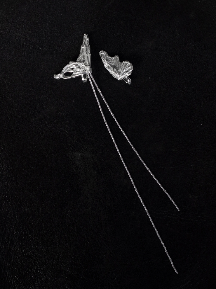 AOKINSIDE Silver Butterfly Tassel Earrings