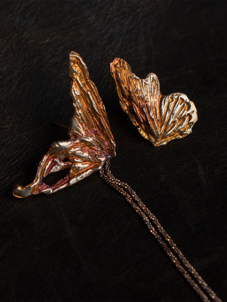AOKINSIDE Oxidized Butterfly Tassel Earrings