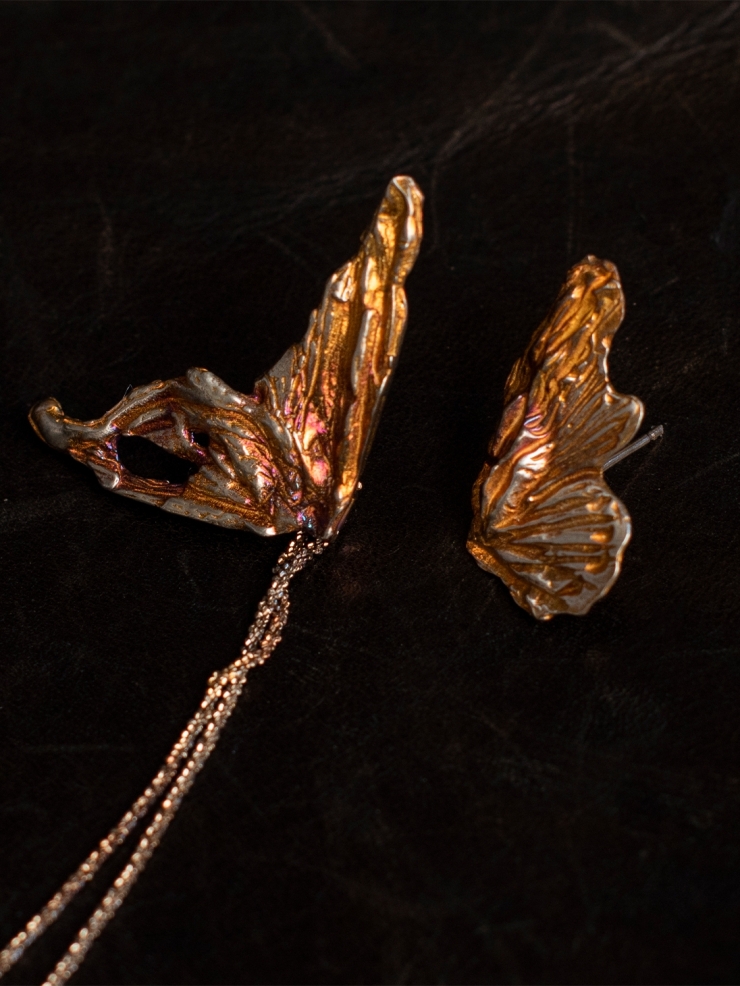 AOKINSIDE Oxidized Butterfly Tassel Earrings
