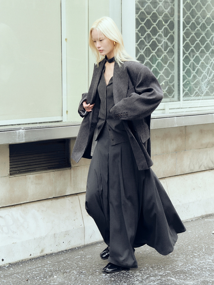 Sesame Black Oversize Double-Breasted Blazer