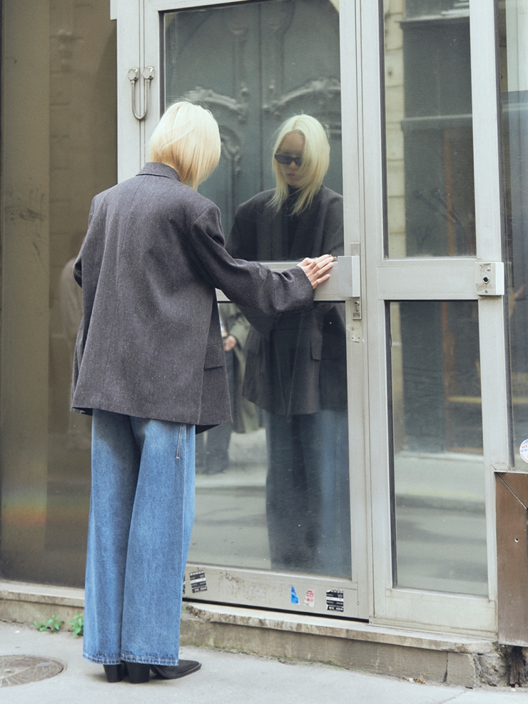 Sesame Black Oversize Double-Breasted Blazer