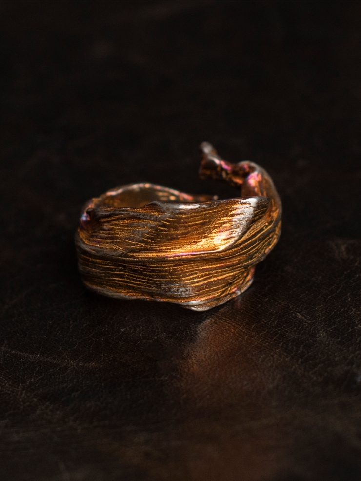AOKINSIDE Oxidized Leaf Ring