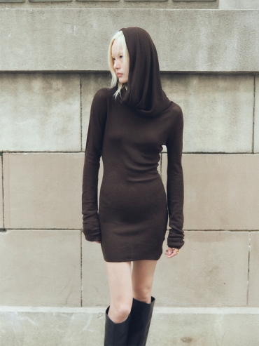 Soft Brown Off-Shoulder Knit Top