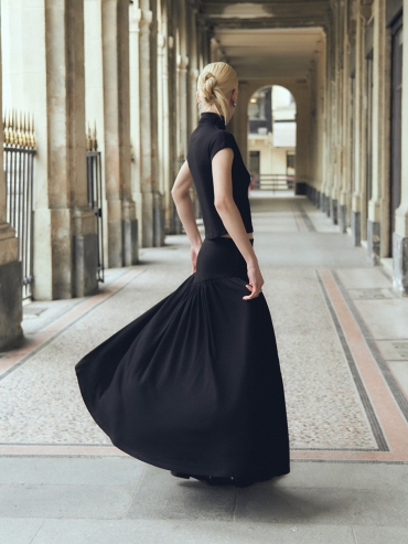 Black High Neck Basic Shirt