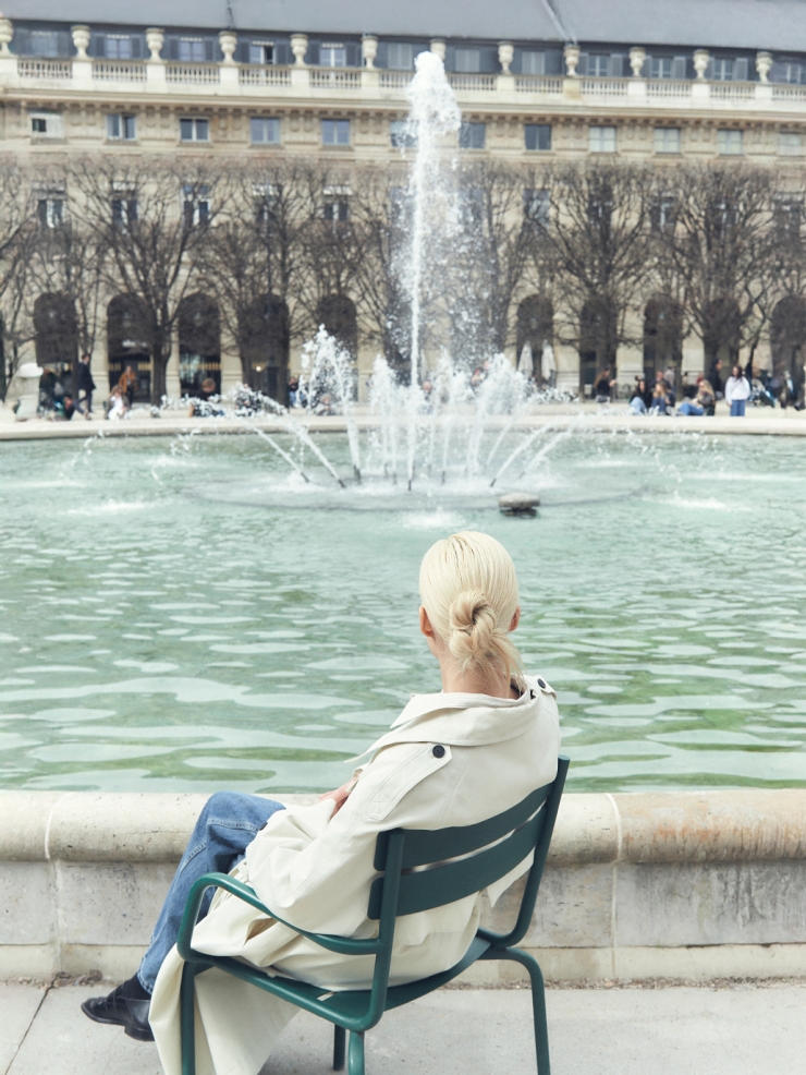 Ivory Lapel Collar Trench Coat
