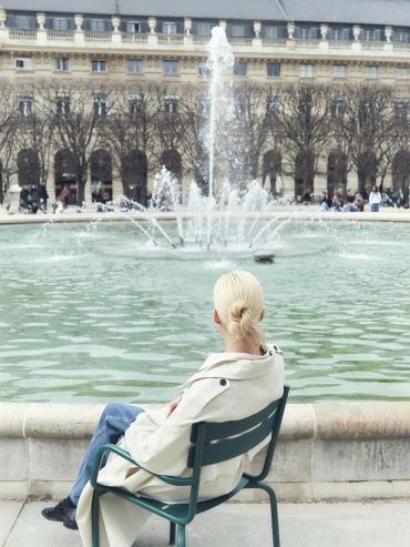 Ivory Lapel Collar Trench Coat