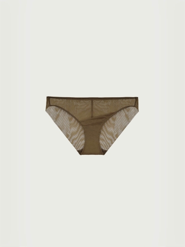 Olive Stretch Layerd Mesh Midwaist Briefs