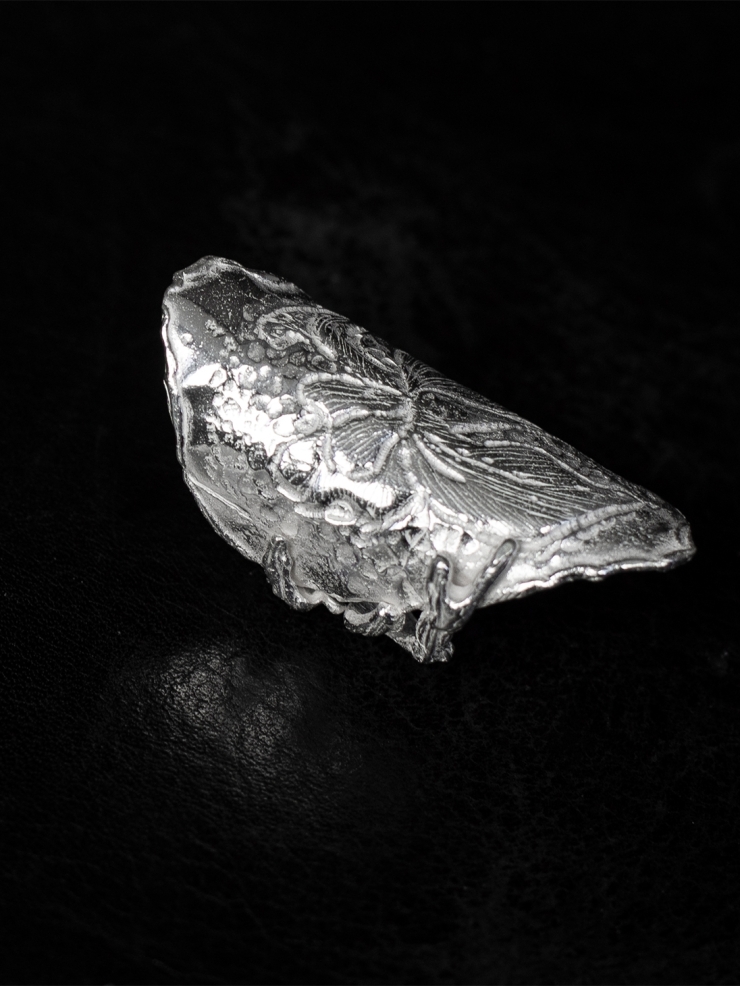 Silver Iris Wide Ring