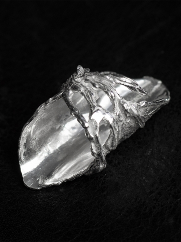 Silver Iris Wide Ring