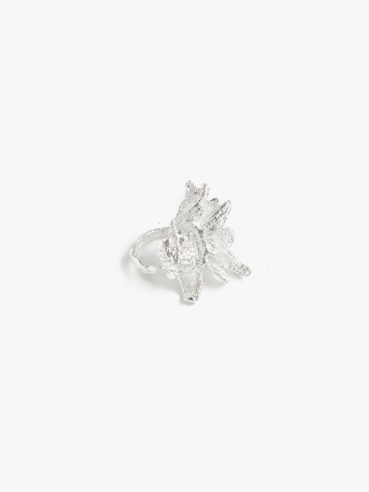 AOKINSIDE Silver Half Sunflower Ring